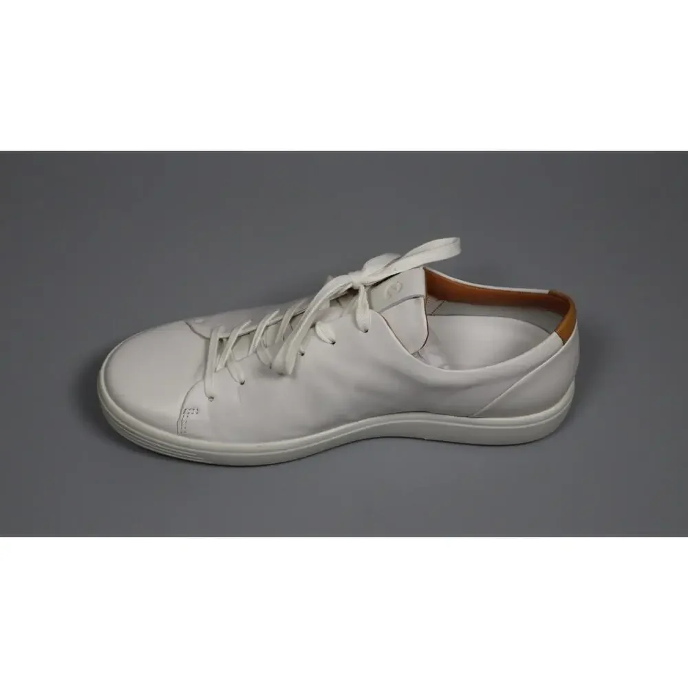 ECCO Men's Soft 7 Premier White Leather Fashion Sneaker Shoes Size 9-9.5